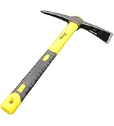 Forged Adze Pick Weeding Mattock Hoe Pick Axe 15-inch One Piece Intact Drop Forged Plastic Coated...