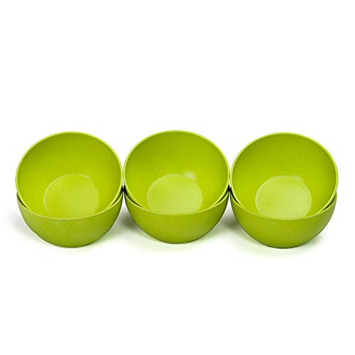 Image of Decor EcoLite Bamboo Eco-Friendly Non Toxic Reusable Dishwasher Safe Solid Bowl Set (Lime Citrus) - 6 Pieces
