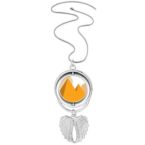 Collier ailes d'ange et sphinx égyptien jaune pendentif soleil