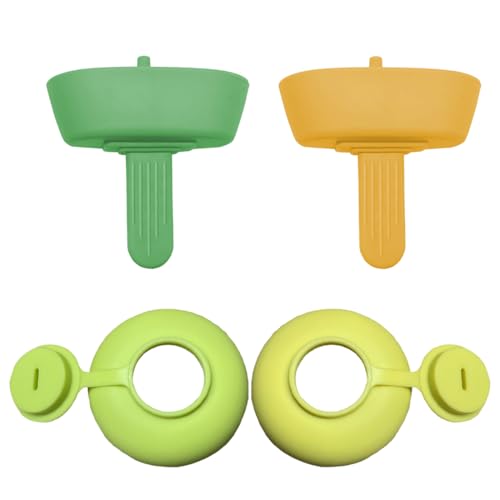 GNHG 4er Set Tropffreie Eis-am-Stiel Halter mit Trinkhalm aus BPA-freiem Silikon – Wiederverwendbare Eis Lutscher Halter Tropfschutz für Kinder, Eisform Zubehör