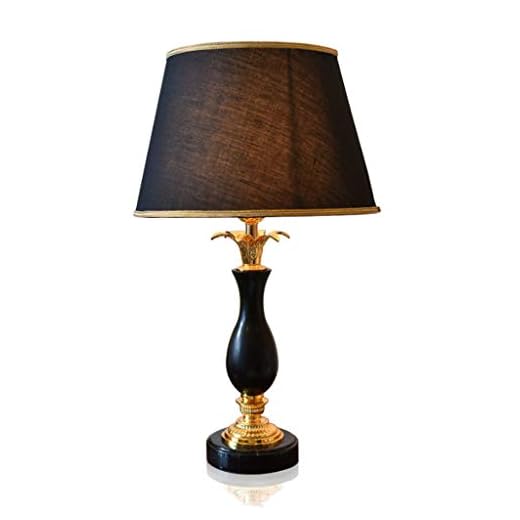 Bordslampa rum retro bordslampa naturlig svart sten funktionell produkt autentisk kvalitetsduk lampskärm delikat touch sten dekorativa lampor (färg: svart)