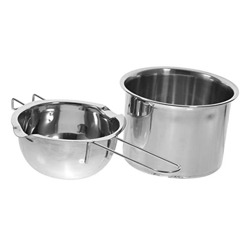 Garneck Pentola Per Sciogliere Burro e Formaggio in Bagnomaria 600ml in Acciaio 304 Doppio Beccuccio e Manico Termoisolante Per Cucina e Dolci