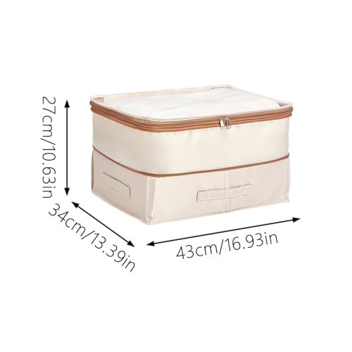 Storage Bags for Clothes with Zipper, Large Capacity Dustproof Moistureproof Reinforced Handle Clothing Storage Bags, Stackable Clear Window Storage Bag for Sweaters Clothing Bedding Blanket (Medium) - image 2