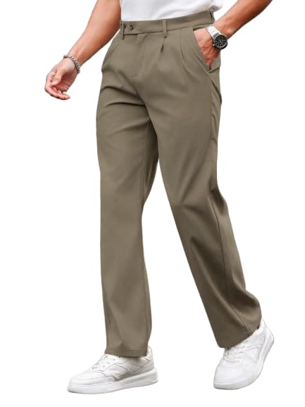 Image of SHIENZY Men's Formal Black Trousers | Tailored Fit Office Pants Workwear | Classic Formal Trousers for Men | Elegant and Comfortable Men's Formal Pants