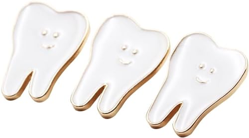 Image of Dental Pins Dental Shape Brooch Cute Cartoon Enamel Tooth Badge Tooth Pin Women Men Personality Style Doctor Dentist Uniform Brooch Pin Gift