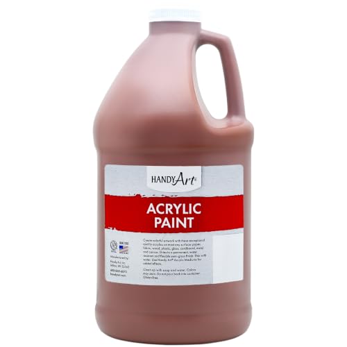 Handy Art Student Acrylic Paint, Burnt Sienna, 64 oz Bottle, Semi-Gloss