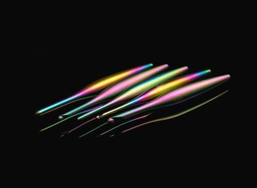Image of Furls Crochet Hook, Limited Edition Matte Aura Streamline Metal, Ergonomic Handle Crochet Hooks 7 inch (Matte, H - 5.00MM)