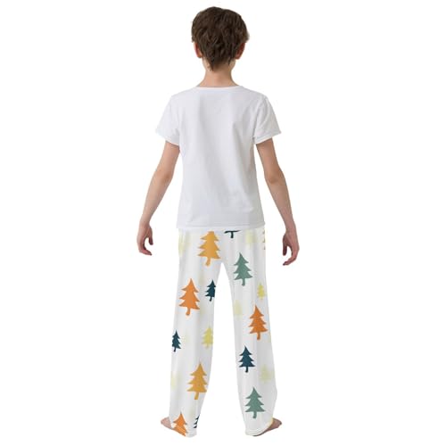 Boys' Pants Cute Color Christmas Tree Long Bottoms Jogger Pants Elastic Waist Trousers with Pockets S-XL3