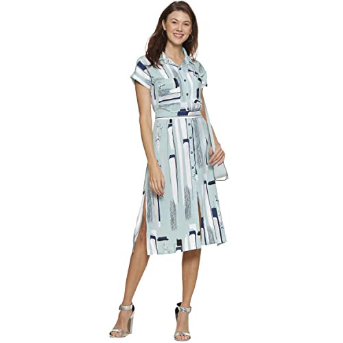 Image of PINACOLADA Women Abstract Print A-line Dress with Patch Pocket