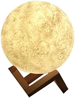 Moon Lamp,USB Rechargeable 3 Color Change Touch Switch Home Decor Gift Bedroom Night Light (13cm/5.1inch)
