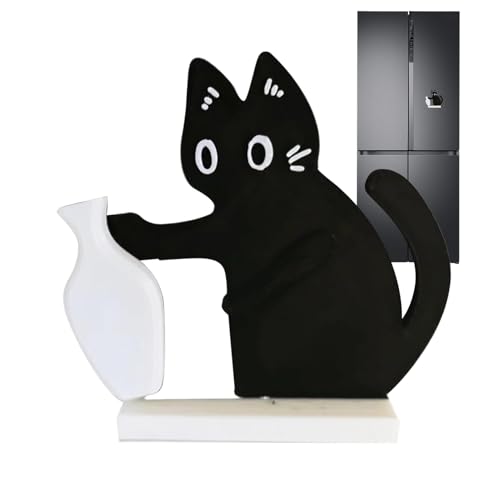 Íman com bigode de gato, coleção de pretos | Íman para amantes de gatos - para casa, escritórios, cozinha, Natal, aniversário, carnaval, Halloween, festa