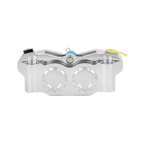Pinzas de pistones de freno Pinzas de freno delanteras universales CNC Racing para motocicleta, 100 mm, punto de bloqueo, 4 pistones, compatibles con N1s/U+b E80 N70(White)