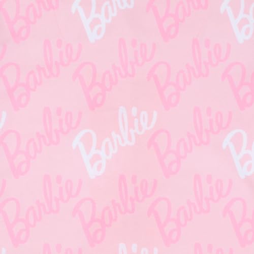 INTIMO Barbie Pajama Girls' Barbie Logo Button Front Long Sleeve Shirt and Pant 2 Piece Set Sleepwear4
