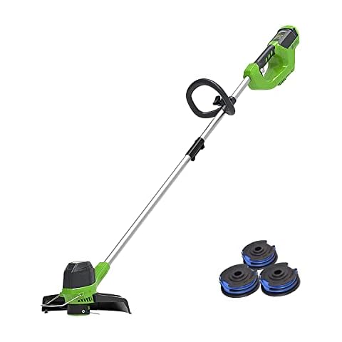 Greenworks G40LT Cordless Lawn Trimmer with Spools Cover