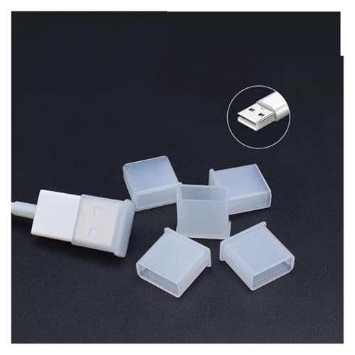 60 tapones USB macho contra el polvo en plástico transparente reutilizable de portátil 2