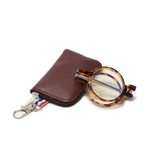 ABETOS Óculos de leitura dobráveis masculinos e femininos ultraleves redondos compactos com bloqueio de luz azul para leitores, carteira, óculos com porta-chaves portátil, Carapaça de tartaruga, 2.0