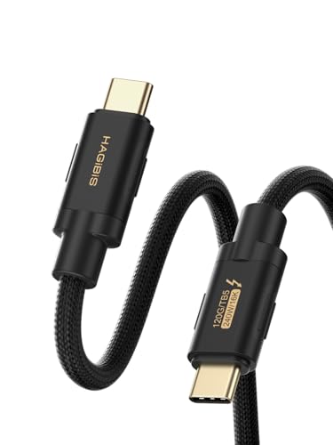 Image of Hagibis Thunderbolt 5 Cable (Intel Certified), 120Gbps Data Transfer, 240W Fast Charging, 16K@60Hz Display USB-C Cable, for Thunderbolt 4 /3, USB4, iPhone 17 /16 /15, MacBook, Laptops (48CM)