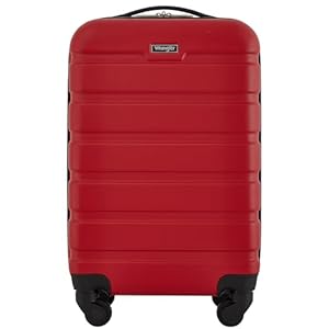 Wrangler 22″ Hardside Spinner Carry-On Luggage, Salsa Red
