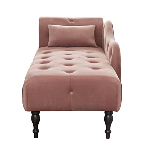 Image of Eafurn 60.6 inch Chaise Lounge Chair Indoor, Oversized Upholstered Sofa Bed for Living Room, Tufted Velvet Sleeper Couch Comfy Recliner Bedroom Reading Seat | Breathable material