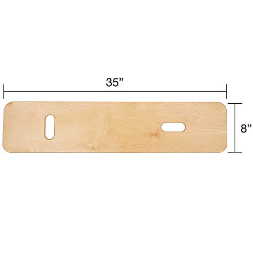Sammons Preston Bariatric Transfer Board For Wheelchair Users, Sliding Board With Handles, 35" Medical Transfer Board, Slide Board For Overweight Users, Strong Wood Slider Board, 600 Lbs. Capacity #TOP2