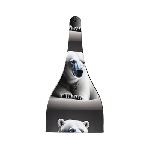 Baby Beanie Portrait of a Polar Bear Knotted Hat - Soft, Warm, Comfortable, Headwear for Newborns, 0-6 Months Black2