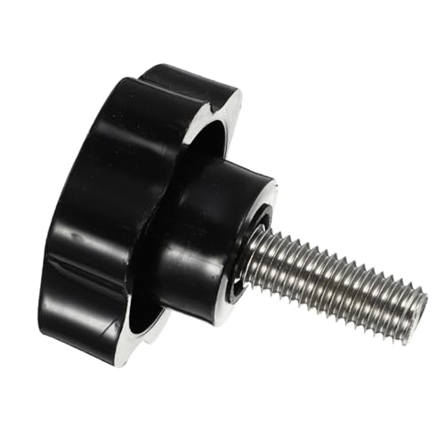 KICHOUSE Hand Knob Tightening Screw Carbon Steel Plum Blossom Hexagonal Handle M8 x 30mm Threaded Knobs