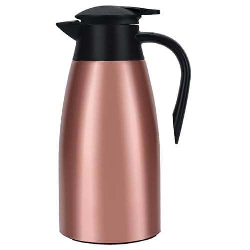 Café termal de acero inoxidable Agua de té de té y dispensadores de café de 70 oz/2 litros Pot de aislamiento de vacío doble pared, oro rosa