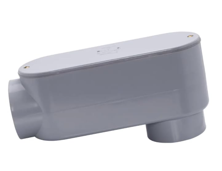 LB2 (RSLB60S) 2" PVC Type LB Conduit Body, Schedule 40, Electrical Access Fitting, Gray, Weatherproof, (1 Unit)