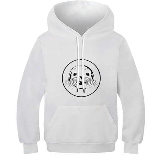 Sweat à capuche enfant lion de mer pull manches longues 13-15 ans