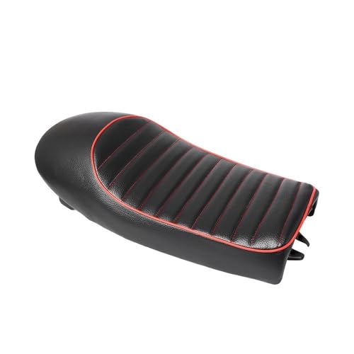 Sillín plano vintage para motocicleta CG125 con base de cuero sintético y espuma de alta densidad