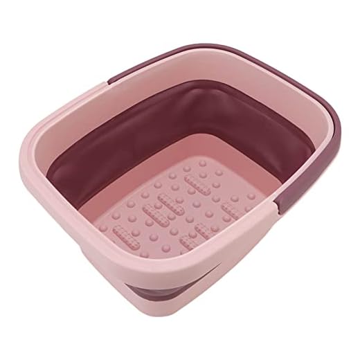 Escalda-pés de hidromassagem, função de massagem, escalda-pés de silicone ecológico integrado com pega para casa Rosa
