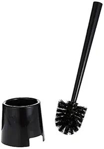 Plastic Toilet Brush / Holder, Black, Pack Of 1