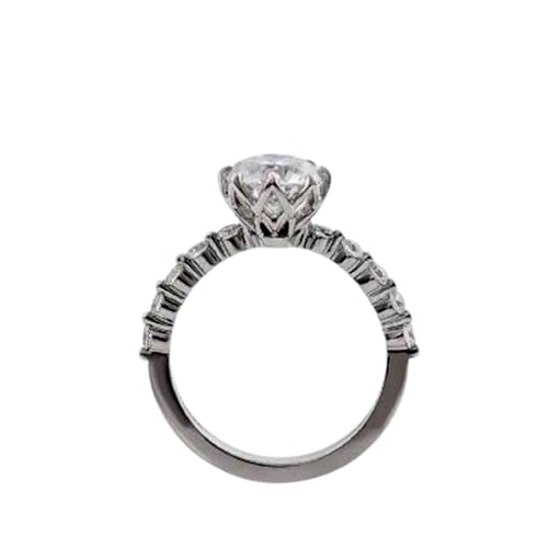 Bague de fiançailles en moissanite et argent 925 massif pour femme RNG-1694