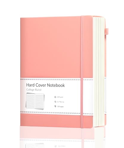 CAGIE ノート a5 日記 おしゃれ ノートブック 320ページ ハードカバー クラシックノート ペンホルダー付き ビジネス 100gsmインク耐性紙 大人 女の子 旅行日記 仕事 プレゼント ゴムバンド付き ピンク