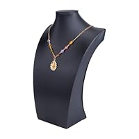 UNICRAFTALE Black Jewelry Display Bust Leather Necklace Chain Display Stand Mannequin Holder Stands Jewelry Easel Stand Tower Rack for Home Selling Trade Shows