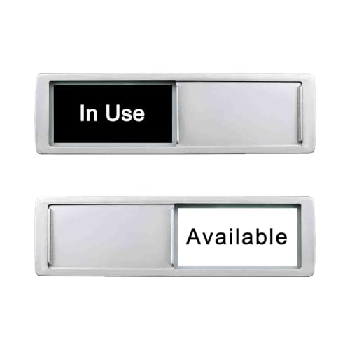 Image of in Use or Available Sign,Vacant Occupied Sign for Home Office Hotles Hospital Restroom, Vacant Occupied Slider Door Indicator Tells Whether Room in Use or Available, 7'' x 2'' -Black&White