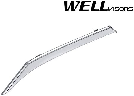 WellVisors Window Visors Wind Deflectors Compatible with Toyota Camry 2015-2017 with Chrome Trim Rain Guards 3-847TY048