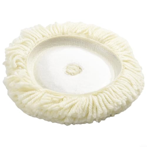 Zilimontt Wool Polishing Pad 180mm 7 Inch Soft Bonnet Buffing Disc for for Car Detailing and Furniture Finishing Compatible with Pneumatic or Electric Polisher White