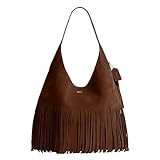 Coach Brooklyn Shoulder Bag 39 with Fringe, Warm Brown Suede