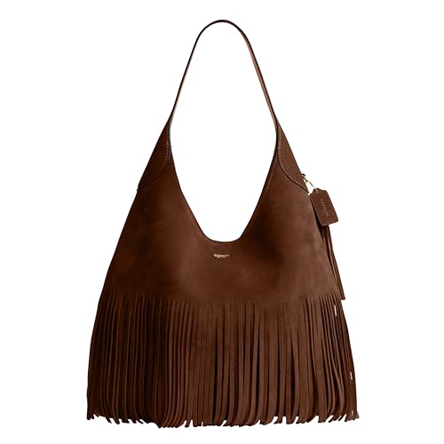 Coach Brooklyn Shoulder Bag 39 with Fringe, B4/Warm Brown
