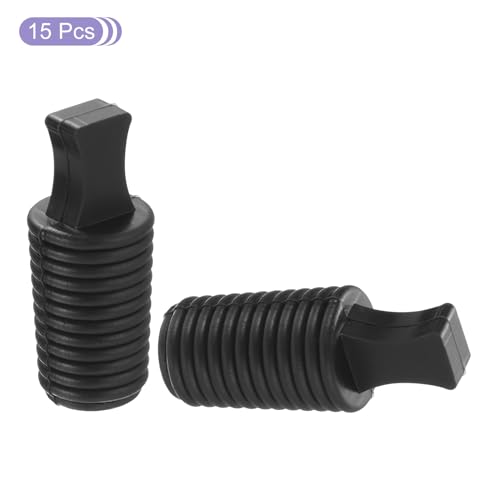 MECCANIXITY Rubber Thread Tapered Insert Plug M16 Test Tubes Bungs Stopper Black for Lab Home 15 Pieces