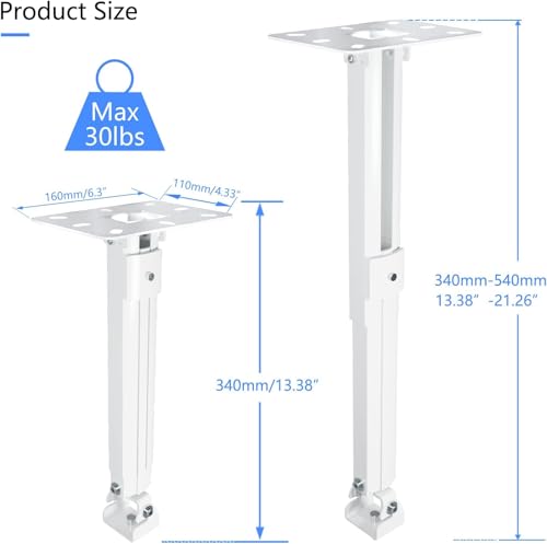 Image of suptek Extended Mini Projector Ceiling Mount Adjustable Wall Mount with Thread Adapters for Projector DVR Camera, Max 21inch (PR05MINI)