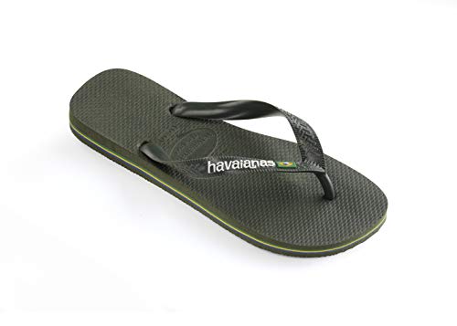 Sandália feminina Havaianas com logotipo do Brasil, Olive Green, 11-12