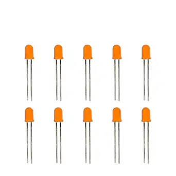 Electronic Spices 5mm Orange Color Led Round Shapes Pack of 100 (Orange in Orange)