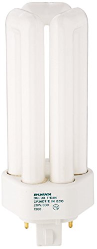 Image of Sylvania Dulux T /E /in CFL Compact Fluorescent Light Bulb 4 Pin 26W, 12 Pack | Triple Tube, GX24q-3 Base, 26 Watt Long Lasting Energy Efficient Light Bulb, 12000 hr Life, Dimmable, 3000K White