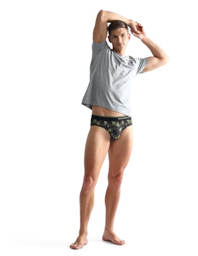 Image of U.S. Polo ASSN. Mens OEB08 Pure Cotton Antibacterial Underwear Briefs - Pack of 2