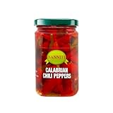 Sanniti Calabrian Chili Peppers | Italian Hot Long Chili Peppers | Perfect for Sandwiches, Salads, Pasta Sauces & More | 10 ounce Jar