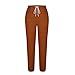 Sinzelimin Women Jogger Sweatpant Fashion Knit Brushed Lace up Elastic Waist Baggy Casual Comfy Wide Leg Pants with Pockets Orange Medium