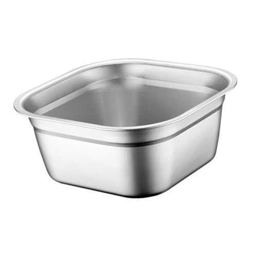 POPETPOP Bandeja Buffet Acero Inoxidable Cuenco Multifuncional para Lavado de Verduras Sopa y Pan Resistente y Duradera para Cocina y Profesional