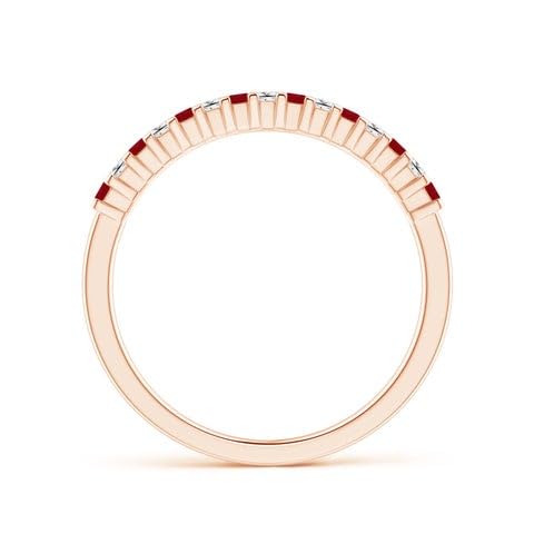 Anello di fidanzamento da donna in argento Sterling 925 quadrato da 4 mm con rubino da 0,24 carati, anello di fidanzamento da donna, regalo per lei_placcato oro rosa_12
